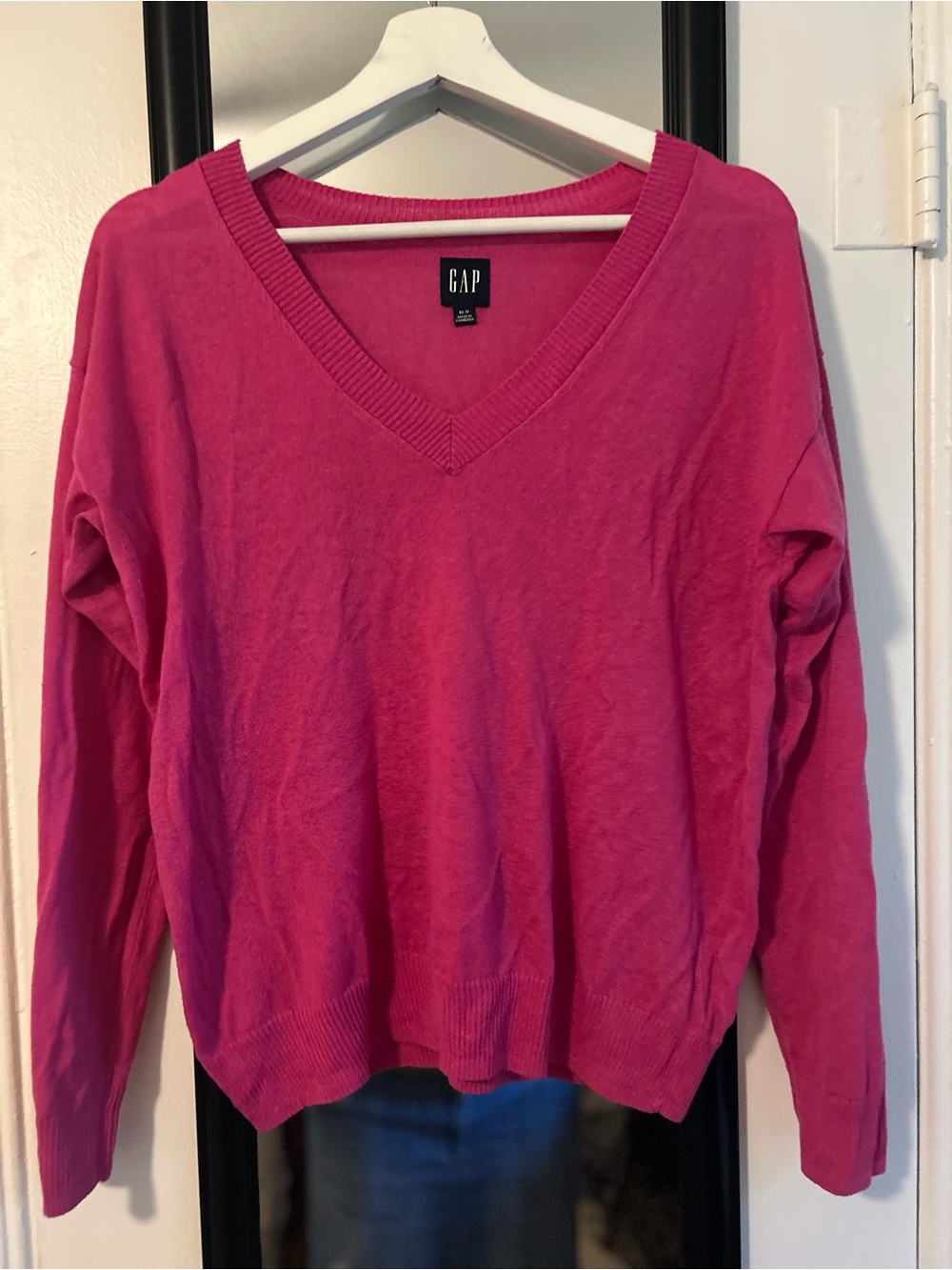 GAP Bright Pink V-Neck Sweater